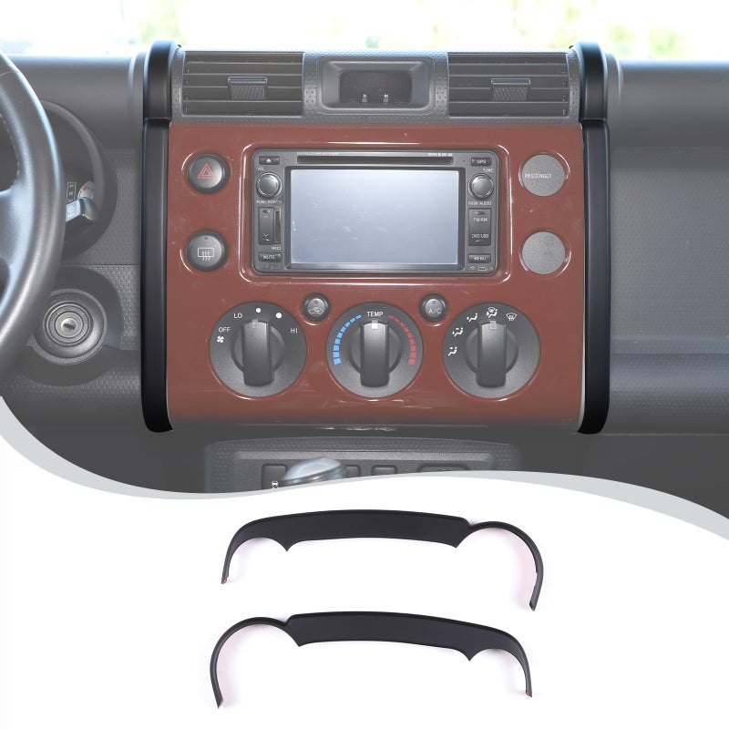 LLKUANG LLKUANG Car ABS Center Console Navigation Side Trim Strip Fit for Toyota FJ Cruiser 2007-2021,Dashboard Navigation Side Decorative Strip Cover -2 PCS (Matte Black)  - Image 1