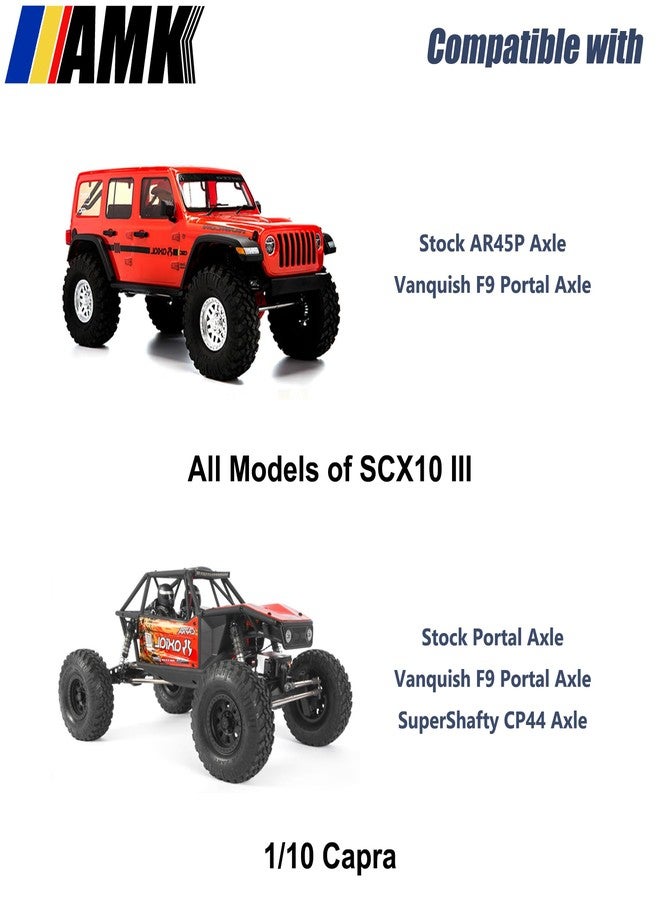 AMK SCX10 III Brass Kit 1.1lb 1.9 Capra Steering Knuckle Front Caps Rear Portal Axle Housing for 1/10 RC Crawler Axial SCX10 Upgrades AR45P UTB10 Vanquish F9 CP44 - Image 2
