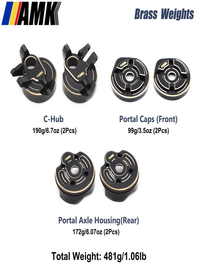 AMK SCX10 III Brass Kit 1.1lb 1.9 Capra Steering Knuckle Front Caps Rear Portal Axle Housing for 1/10 RC Crawler Axial SCX10 Upgrades AR45P UTB10 Vanquish F9 CP44 - Image 3