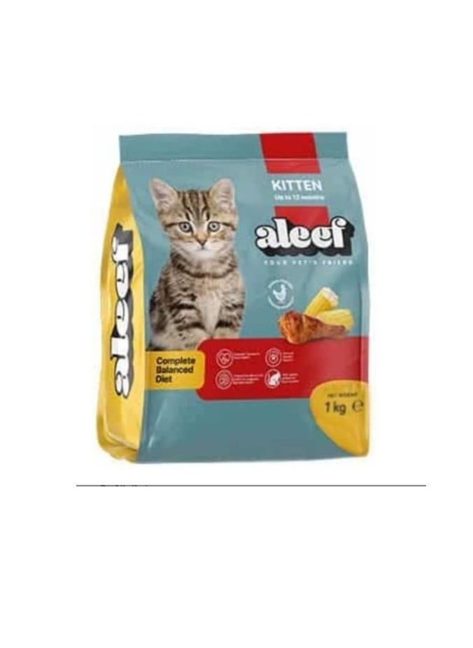 aleef Aleef Dry Food with Chicken & Corn for Kittens (Up to 12 Months) 1k 
