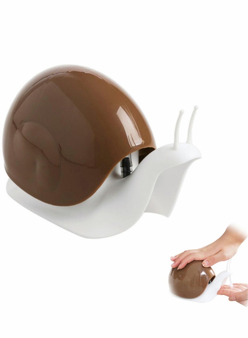 SYOSI Cute Snail Soap Dispenser Liquid Pump Storage Box Case Containers, Press Push-Type, Disinfectant Hands Lotion Bottle (Brown) - Image 1