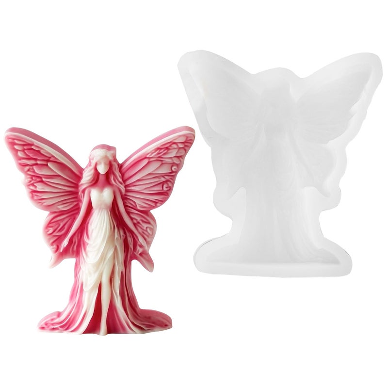 PEVOGON Candle Mold for Candle Making 3DSilicone Mold for Resin Casting DIY Plaster Polymer Clay Home Decoration Butterfly Fairy - Image 3