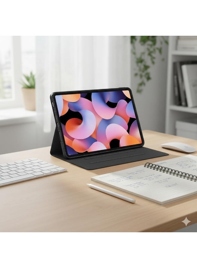 جراب لجهاز iPad مقاس 10.2 بوصة من الجيل التاسع/الثامن/السابع (2021/2020/2019) - جراب جلدي PU رفيع مع حامل، زوايا ماصة للصدمات، خاصية التشغيل/الإيقاف التلقائي - أسود - Image 2