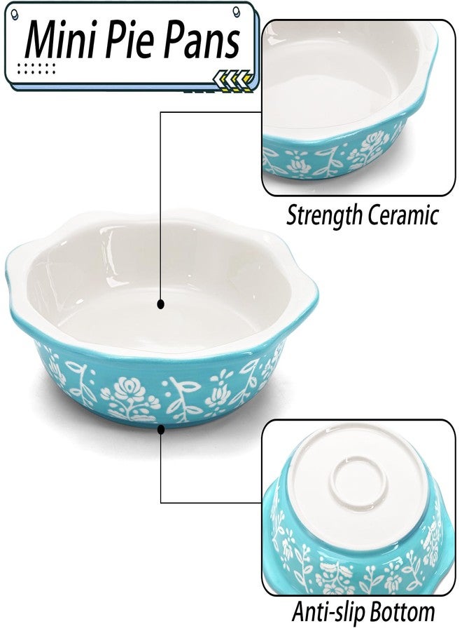 Bekith 4 Pack Ceramic Mini Pie Pans, 6 Inches Fluted Dish Pie Plate, Nonstick Small Quiche Baking Dish Mini Tart Pan, Microwave & Oven Safe - Image 3