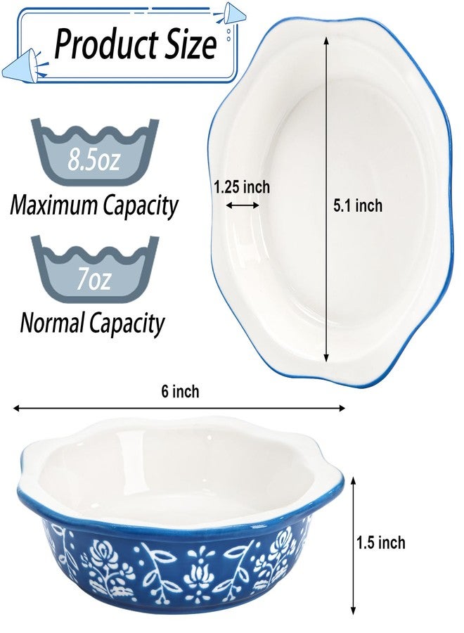 Bekith 4 Pack Ceramic Mini Pie Pans, 6 Inches Fluted Dish Pie Plate, Nonstick Small Quiche Baking Dish Mini Tart Pan, Microwave & Oven Safe - Image 2