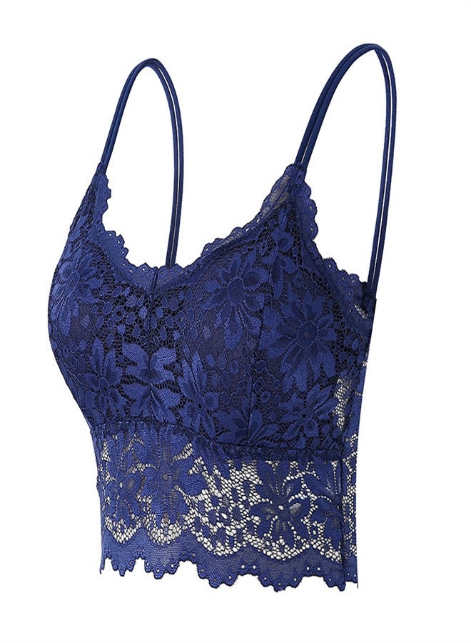 Loquat Women's Lace Back Camisole Underwear Blue  - Image 1