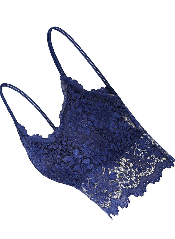 Loquat Women's Lace Back Camisole Underwear Blue  - Image 2