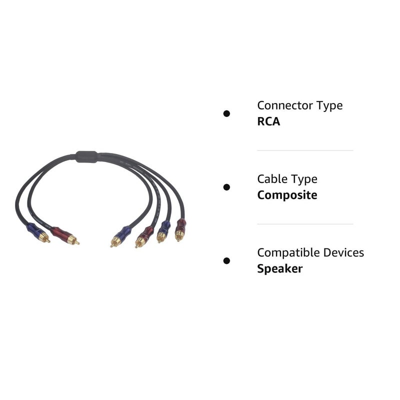 cheekyglo [Wvrcato2/rcakite05] RCA Stereo Plug Male to Dual RCA Stereo Plug Male 1 Input 2 Output Stereo Audio Splitter Cable/Gold Plated Plug / 4n OFC Pure Copper Wire  1.5ft (50cm) - Image 4