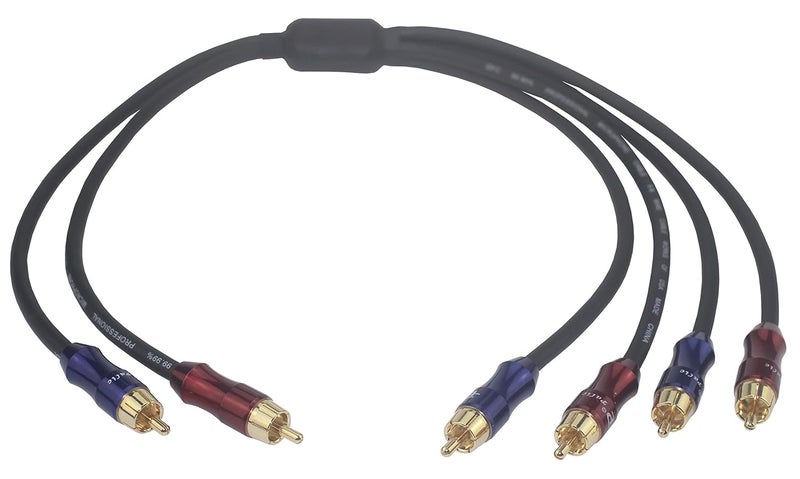 cheekyglo [Wvrcato2/rcakite05] RCA Stereo Plug Male to Dual RCA Stereo Plug Male 1 Input 2 Output Stereo Audio Splitter Cable/Gold Plated Plug / 4n OFC Pure Copper Wire  1.5ft (50cm) - Image 1