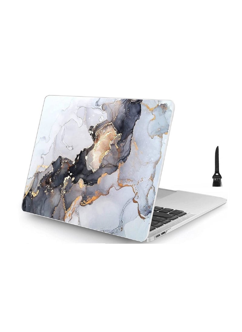 Generic - MacBook Air 2020 Plastic Hard Shell Case + Keyboard Cover for Apple Mac Air 13.3 with Retina Display Touch ID Marble MacBook Air 13 Inch Case 2020 2019 2018 Release A2337 M1 A2179 A1932, Grey Marble - Image 1
