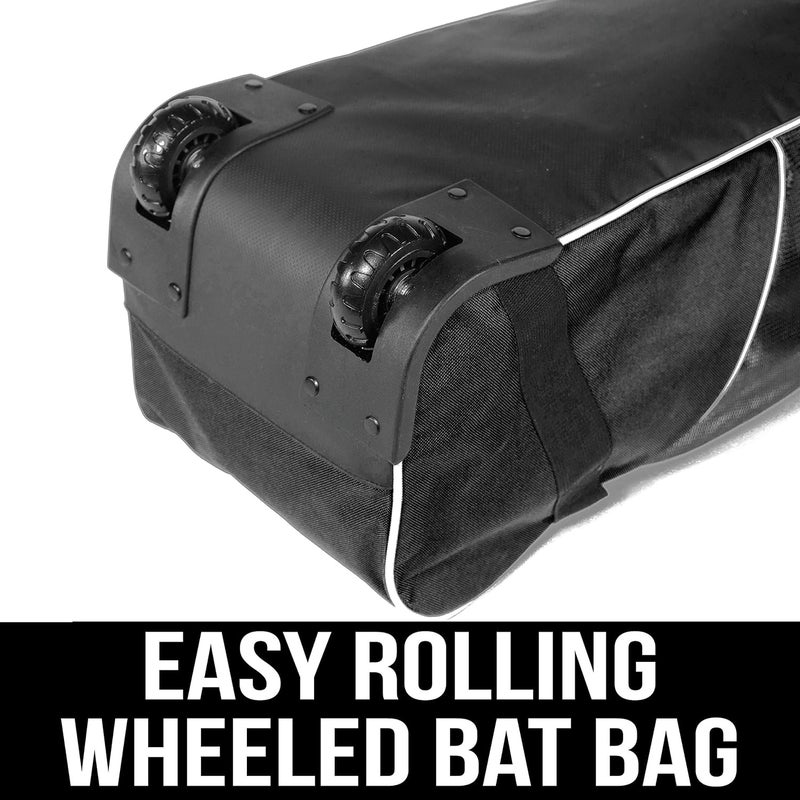 Athletico Rolling Baseball Bag Black - Image 3