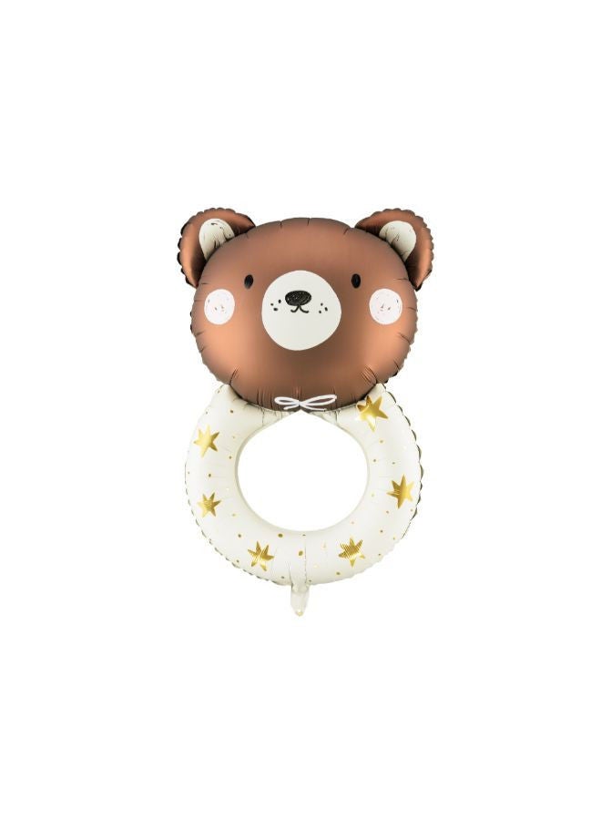 PartyDeco Foil balloon Teddy rattle, 61x88 cm, mix - Image 1