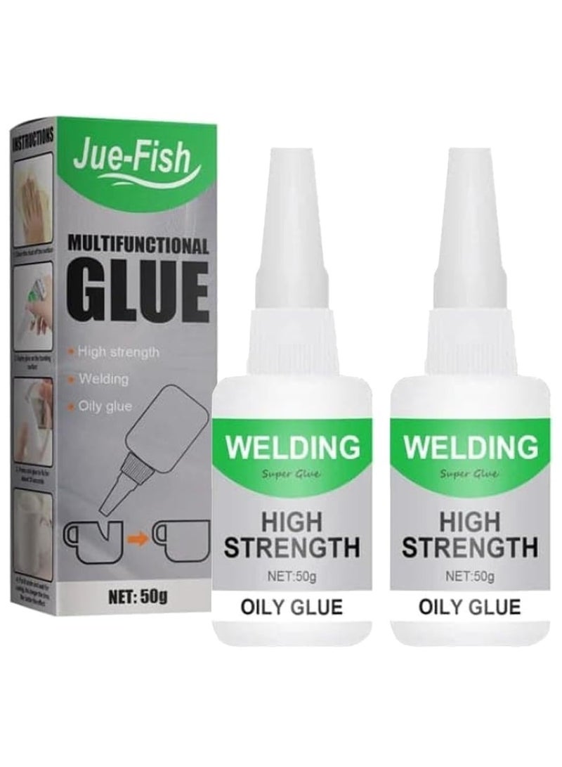 JUE-FISH Jue Fish Glue, Jue Fish Multifunctional Glue, Jue-Fish Welding High-Strength Oily Glue, Jue Fish Multifunctional Glue, Uniglue Universal Super Glue Welding High-Strength Oily Glue (2 Pieces) - Image 1