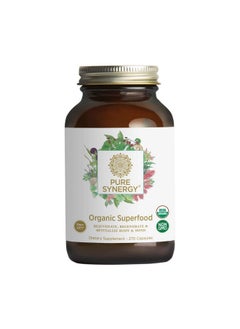 Pure Synergy Superfood ; 270 Capsules ; Certified Organic ; Nongmo ; Green Superfood With 60+ Greens Veggies And Herbs For Energy And Wellness  - Image 1