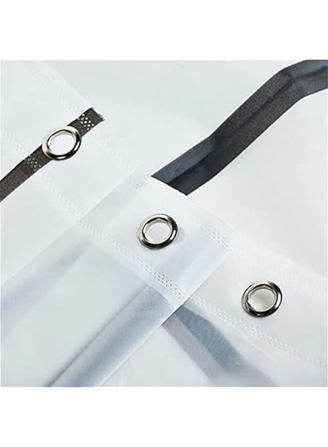 Beauenty Transparent Square Printed Shower Curtain with Anti-mold Grid PEVA Waterproof 180 x 200 cm - Image 3