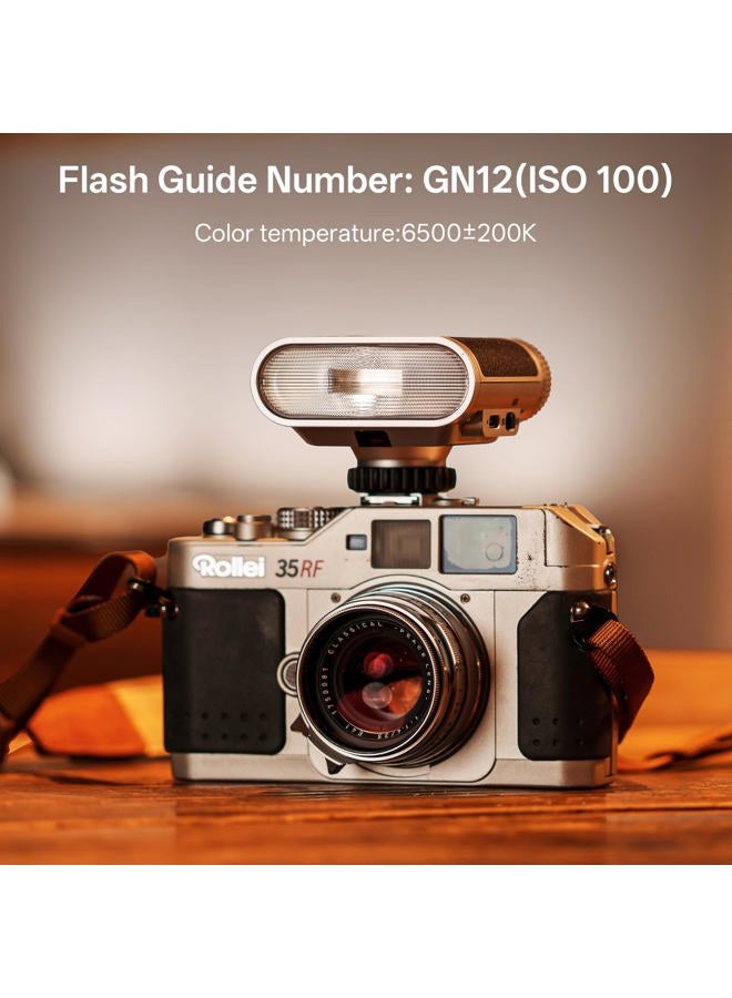VILTROX Vintage Z1 Retro Camera Flash – Hot Shoe Speedlite for DSLR & Mirrorless Cameras, Type-C Fast Charging, Adjustable Brightness, Detachable Softbox, Portable Photography Lighting - Image 4