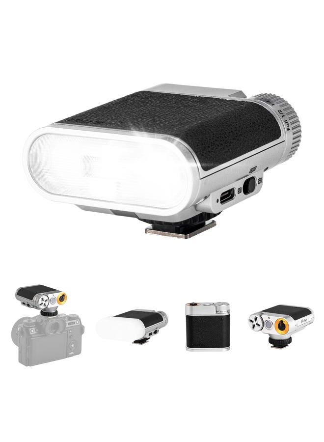 VILTROX Vintage Z1 Retro Camera Flash – Hot Shoe Speedlite for DSLR & Mirrorless Cameras, Type-C Fast Charging, Adjustable Brightness, Detachable Softbox, Portable Photography Lighting - Image 1