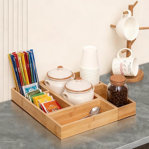 Vincona Bamboo Drawer Organizers Set, 3PCS Multi-Use Wood Storage Organizers, Desk Drawer Tray for Kitchen, Bathroom, Office, Dresser, Bamboo Box Bin for Jewelry, Makeup, Junk, Gadgets - Image 4