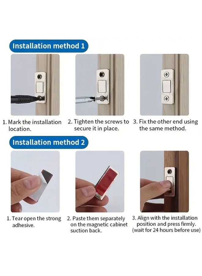 6 Sets Heavy Duty Magnetic Cabinet Door Closers Adjustable Anti Slam Safety Wardrobes Drawers Sliding Doors - Image 5