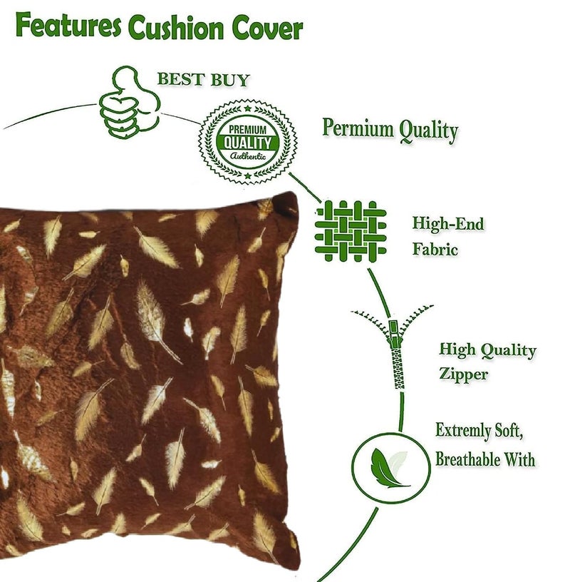 A CUBE LUXURY SOLUTIONS A Cube Luxury Solutions Flower Design Velvet Pillows Covers for Couch Bed Sofa Soild Soft Cushion Case 24x24 Inches Pack of 5  - Image 2
