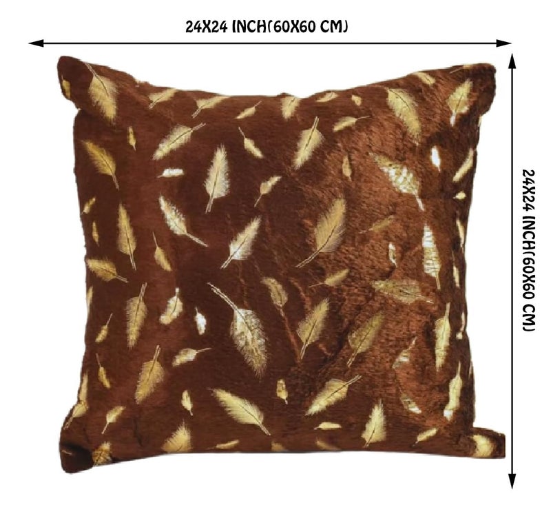 A CUBE LUXURY SOLUTIONS A Cube Luxury Solutions Flower Design Velvet Pillows Covers for Couch Bed Sofa Soild Soft Cushion Case 24x24 Inches Pack of 5  - Image 3