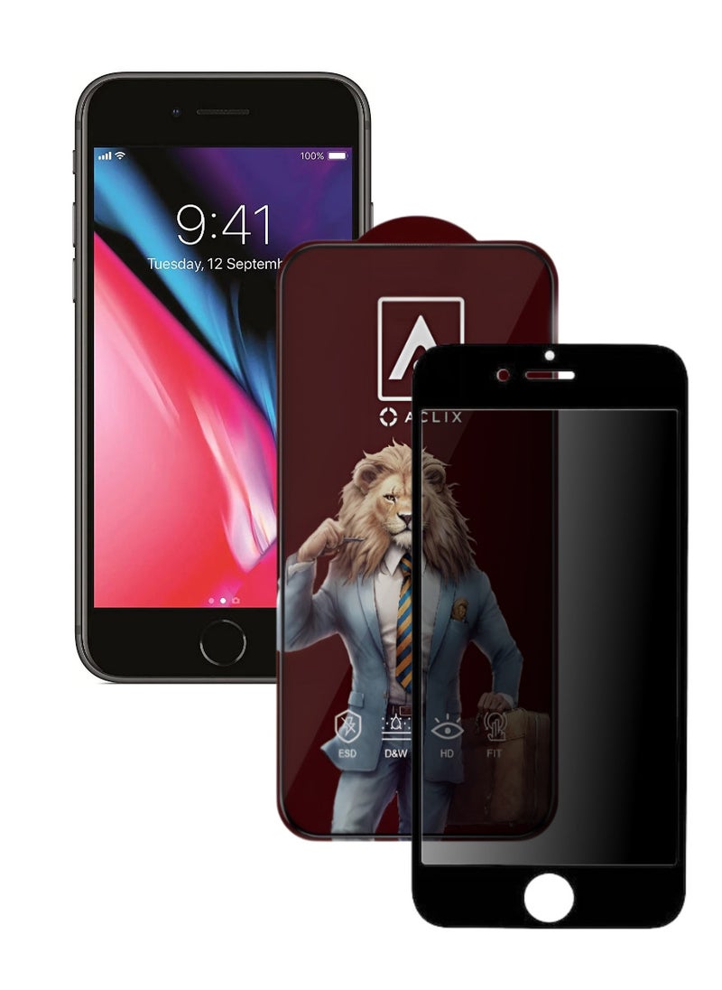 ACLIX Antistatic ESD Dustproof Premium Quality High Definition Anti-Spy Privacy Tempered Glass Screen Protector Designed For  iPhone 8 - Image 1