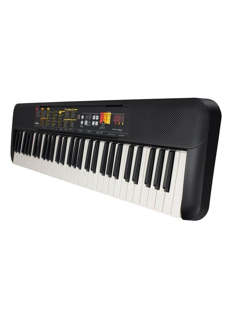 YAMAHA - لوحة مفاتيح محمولة PSR-F52 مزودة بـ 61 مفتاحًا باللون الأسود - Image 1