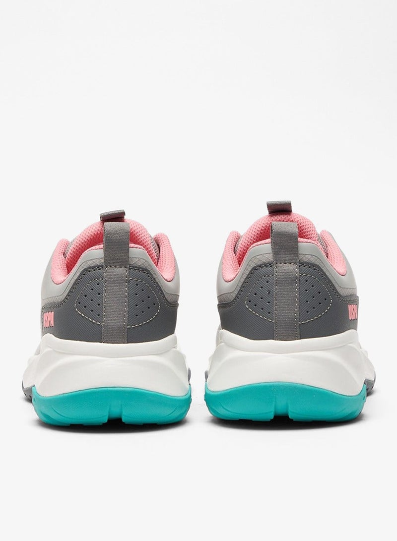 U.S. Polo Assn. Women's Grey Low-Top Sneakers - Trendy Lace-Up Design Shoes, Used For Trekking, Running - Image 4