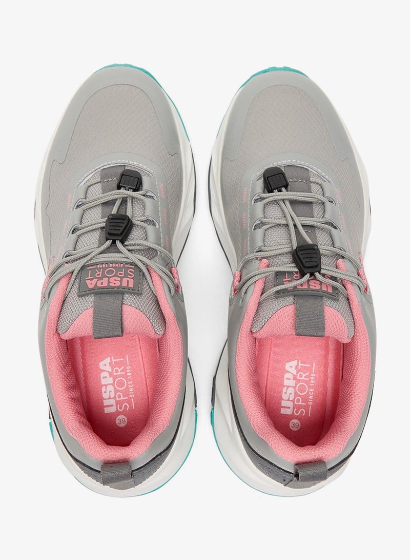 U.S. Polo Assn. Women's Grey Low-Top Sneakers - Trendy Lace-Up Design Shoes, Used For Trekking, Running - Image 5