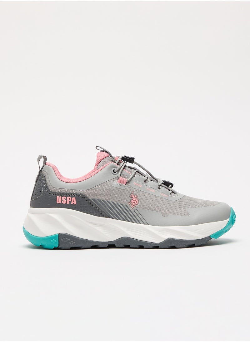 U.S. Polo Assn. Women's Grey Low-Top Sneakers - Trendy Lace-Up Design, Used For Trekking, Running  - Image 1