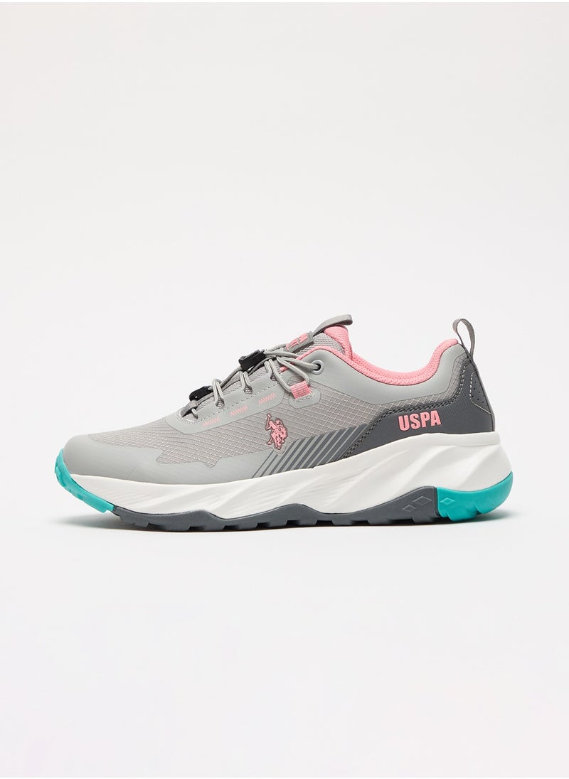U.S. Polo Assn. Women's Grey Low-Top Sneakers - Trendy Lace-Up Design, Used For Trekking, Running  - Image 2