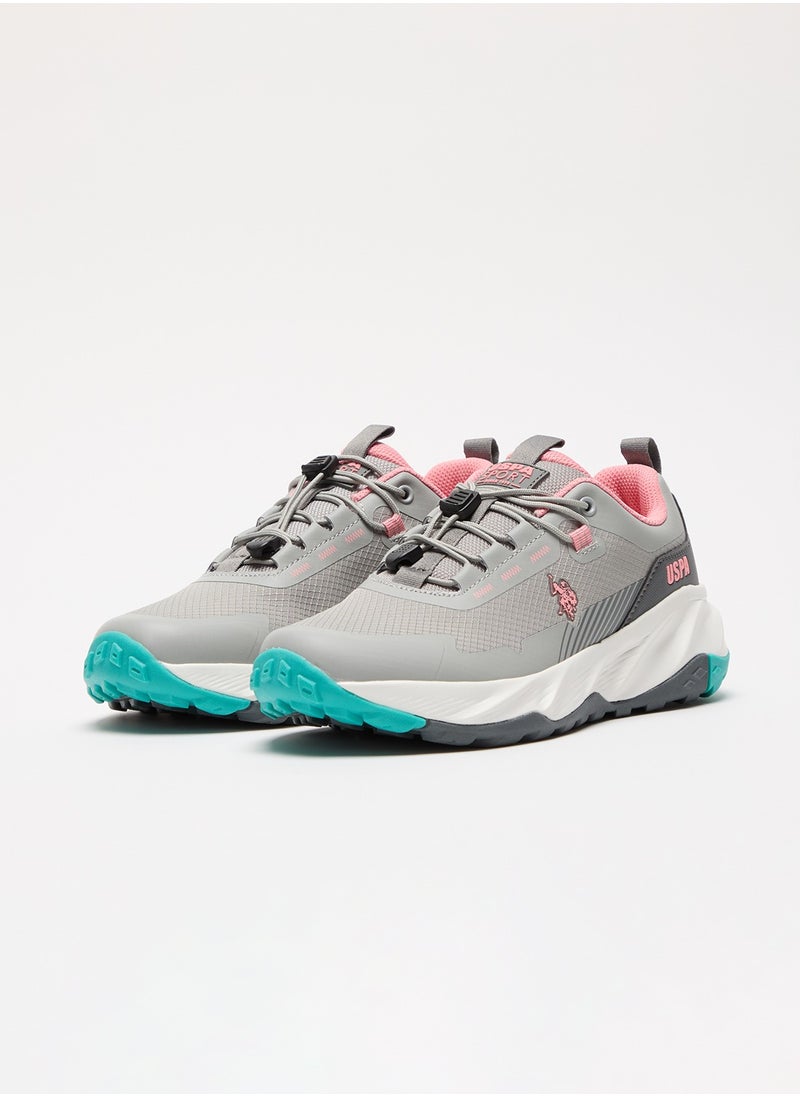 U.S. Polo Assn. Women's Grey Low-Top Sneakers - Trendy Lace-Up Design, Used For Trekking, Running  - Image 3