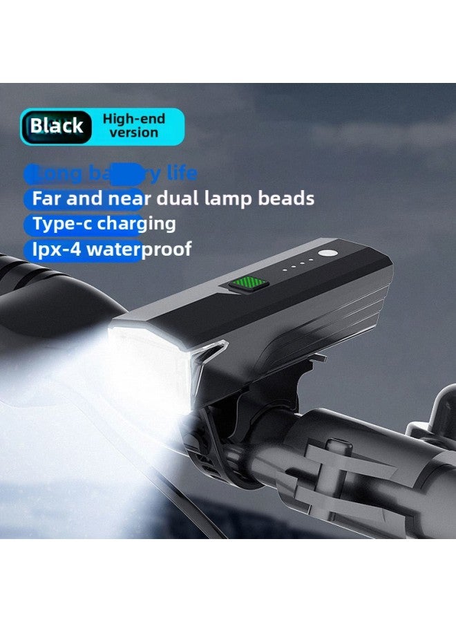 Night Light Bicycle Flashlight Charging Headlight Mountain Bike Mountain Outdoor Riding Equipment USB Rainproof