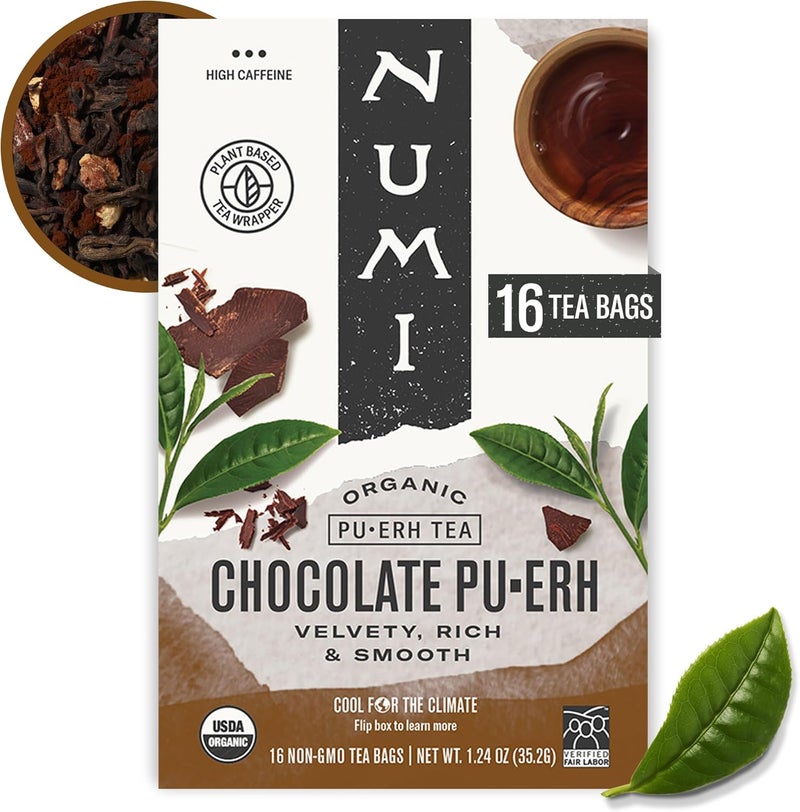 Numi Organic Chocolate Pu-Erh Tea Bags - Image 1