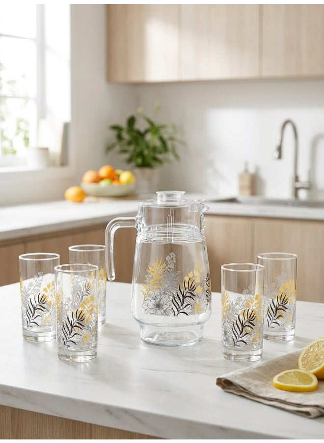 Luminarc Palm Springs 7 Piece Drink Set includes 1.8L Jug, 6 x 270ml Lancier Glass Tumblers, Made of Annealed High Quality & Durable Glass - Image 2