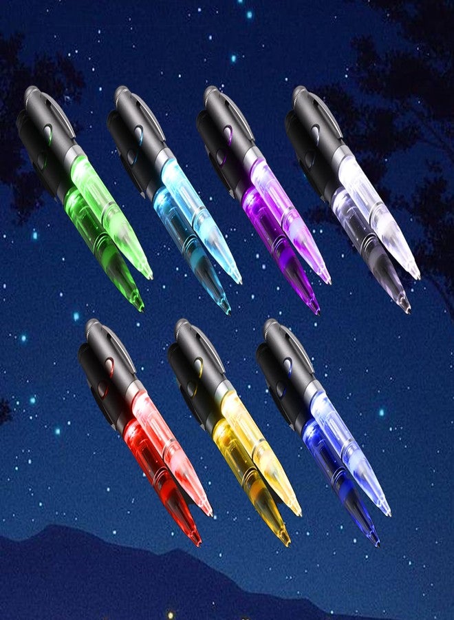Penyeah 7 Colors in 1 Pen with Light for Writing in the Dark, Multi-Color Changing Led Light Up Pen for Adults and Kids Unique Gift Writing Ballpoint Pens - 2 PK - Image 2