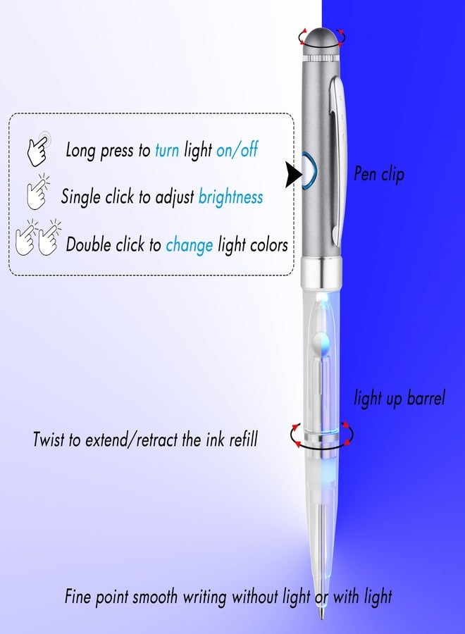 Penyeah 7 Colors in 1 Pen with Light for Writing in the Dark, Multi-Color Changing Led Light Up Pen for Adults and Kids Unique Gift Writing Ballpoint Pens - 2 PK - Image 4