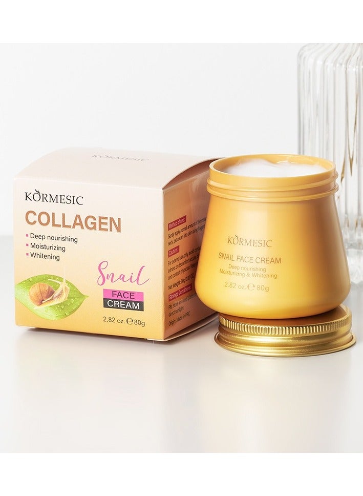 Kormesic كريم الحلزون-80 جرام كريم الوجه لإصلاح وترطيب - Image 1