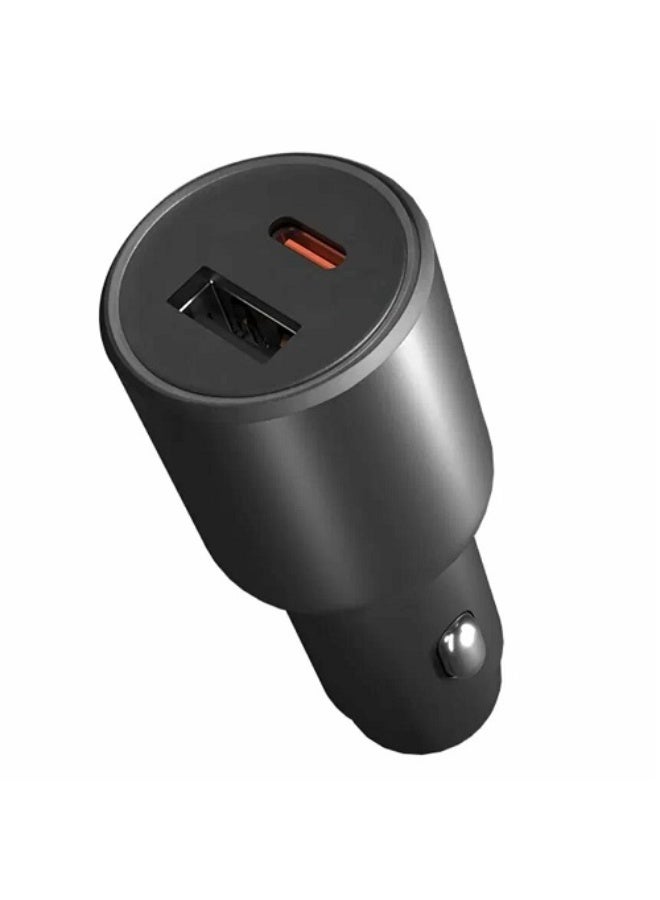 Xiaomi Fast Car Charger 43W with USB-A and USB-C Ports (BHR7989CN) Black - Image 2