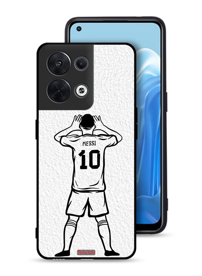 Tolwak Oppo Reno8 5G Protective Case Cover Messi Sketch - Image 1