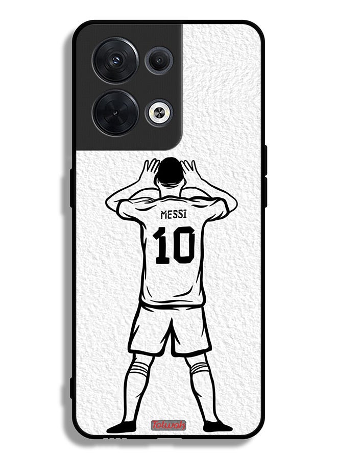 Tolwak Oppo Reno8 5G Protective Case Cover Messi Sketch - Image 2