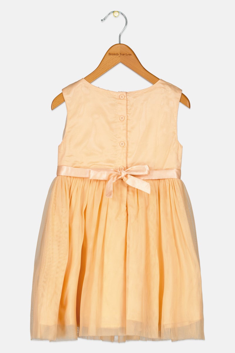 Hamleys Toddlers Girl Sleeveless Mess Dress, Peach - Image 2