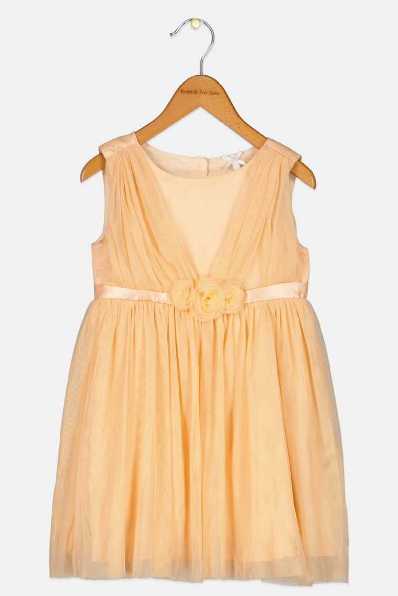 Hamleys Toddlers Girl Sleeveless Mess Dress, Peach - Image 1