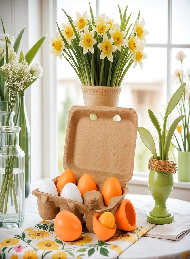 HANSGO Play Food Sets for Kids Kitchen, 6PCS Wooden Toy Food Pretend Play Egg Games for Children Cooking DIY Early Development Learning Skills - Image 5