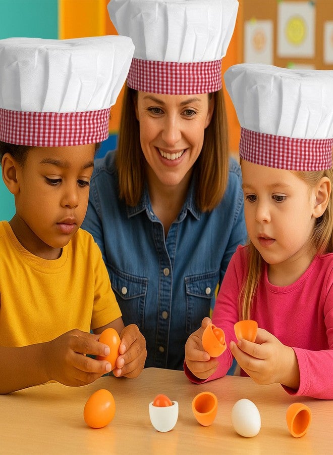 HANSGO Play Food Sets for Kids Kitchen, 6PCS Wooden Toy Food Pretend Play Egg Games for Children Cooking DIY Early Development Learning Skills - Image 3