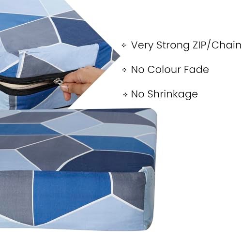 House Fox 3x6 Cotton Mattress Cover Single Bed (72x36x4 inch) with Zipper| Non-Shrink Heavy Fabric | Strong Zip with Metal Lock | Interlocked Stitching | 360 Degree Fully Covered - Image 5