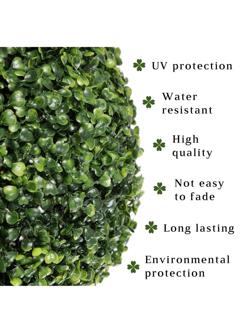 LINGWEI Set of 2 Artificial Boxwood Topiary Balls UV-Protected Faux Grass Green Balls for Home & Garden Décor Green 45x45cm - Image 4