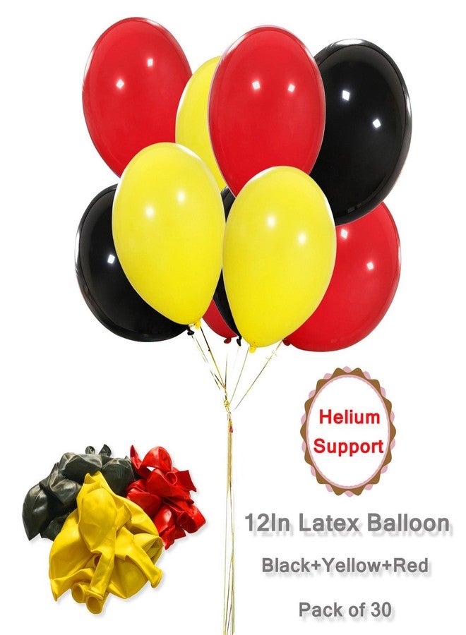 Haptda Mouse Color Balloons 40 Pack, 12 Inch Red Black Yellow Latex Balloons with Confetti Balloon for Baby Shower Birthday Party Decorations Supplies with Ribbon - Image 3