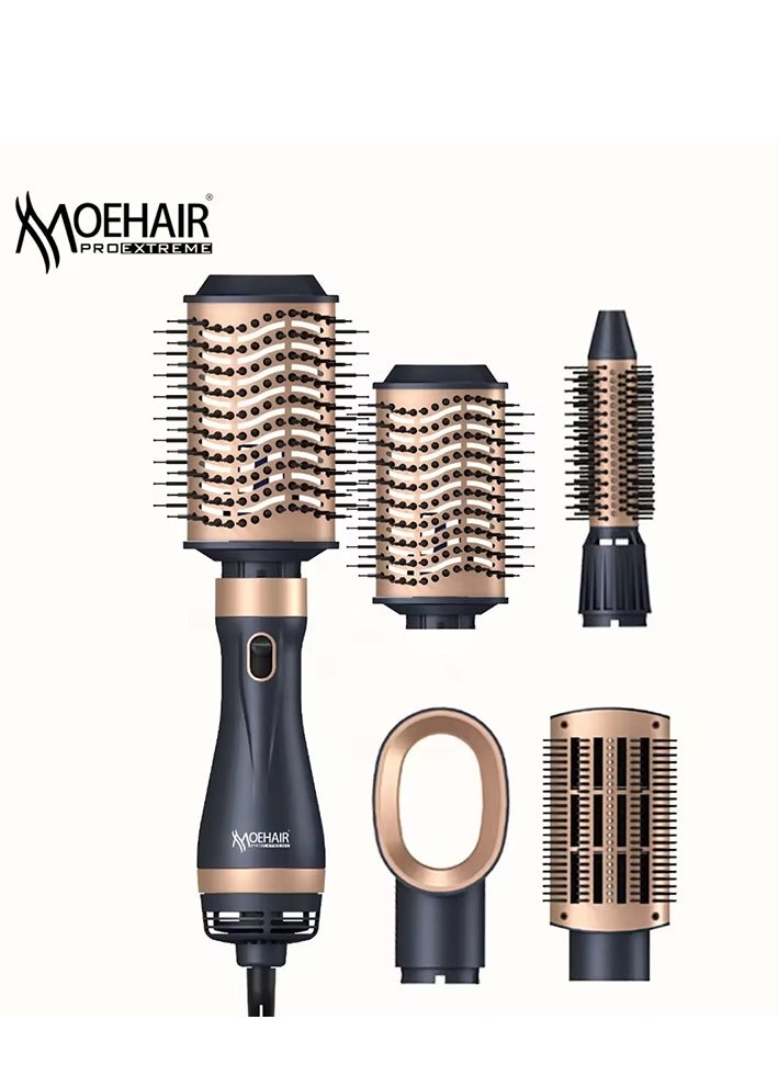 MoeHair - Professional 4 IN 1 hair dryer brush for women and girls , 1000W dries and maintains hair moisture and reduces styling time. MO-7154 brush, with an elegant design for easy use at home or as a hairdresser. Fast performance for styling fine and curly hair. - Image 1