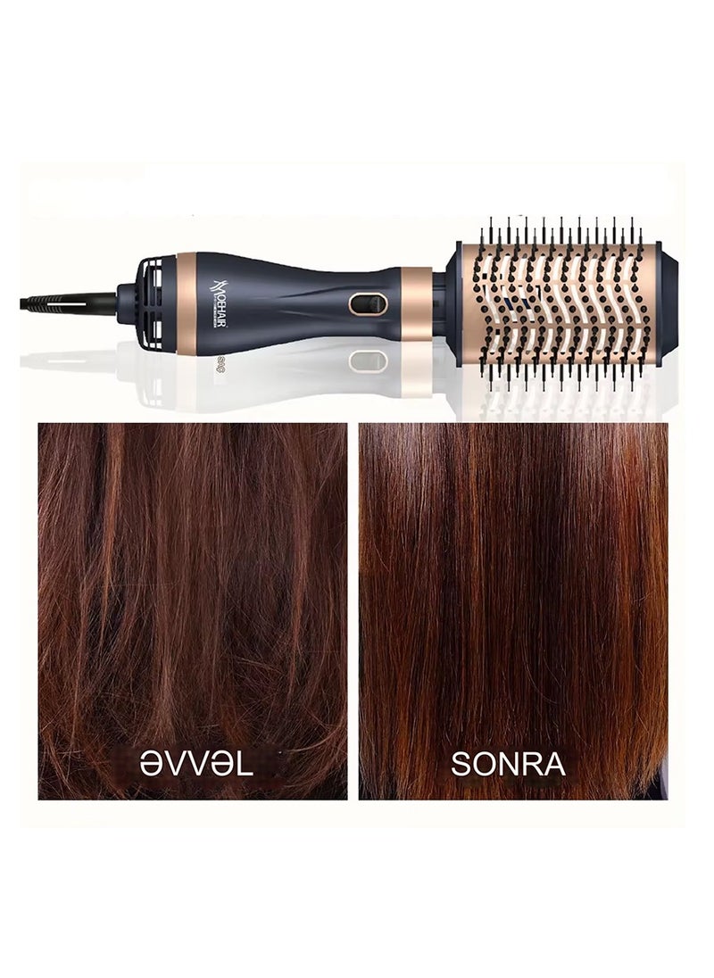 MoeHair - Professional 4 IN 1 hair dryer brush for women and girls , 1000W dries and maintains hair moisture and reduces styling time. MO-7154 brush, with an elegant design for easy use at home or as a hairdresser. Fast performance for styling fine and curly hair. - Image 1